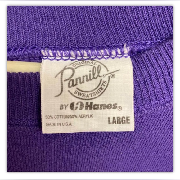 VTG Pannill Graphic Sweatshirt Hanes Large Purple Sea Reef Seashell Grandmacore - Picture 3 of 5